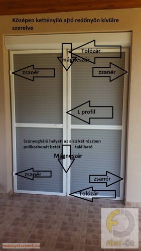 Szúnyogháló ajtó szett - egyedi méretre gyártott (POLIKARBONÁT BETÉTTEL)